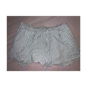 White with Black Stripes American Eagle Shorts